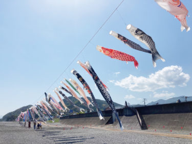 熊野市の鯉のぼりとその記録動画